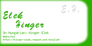 elek hinger business card